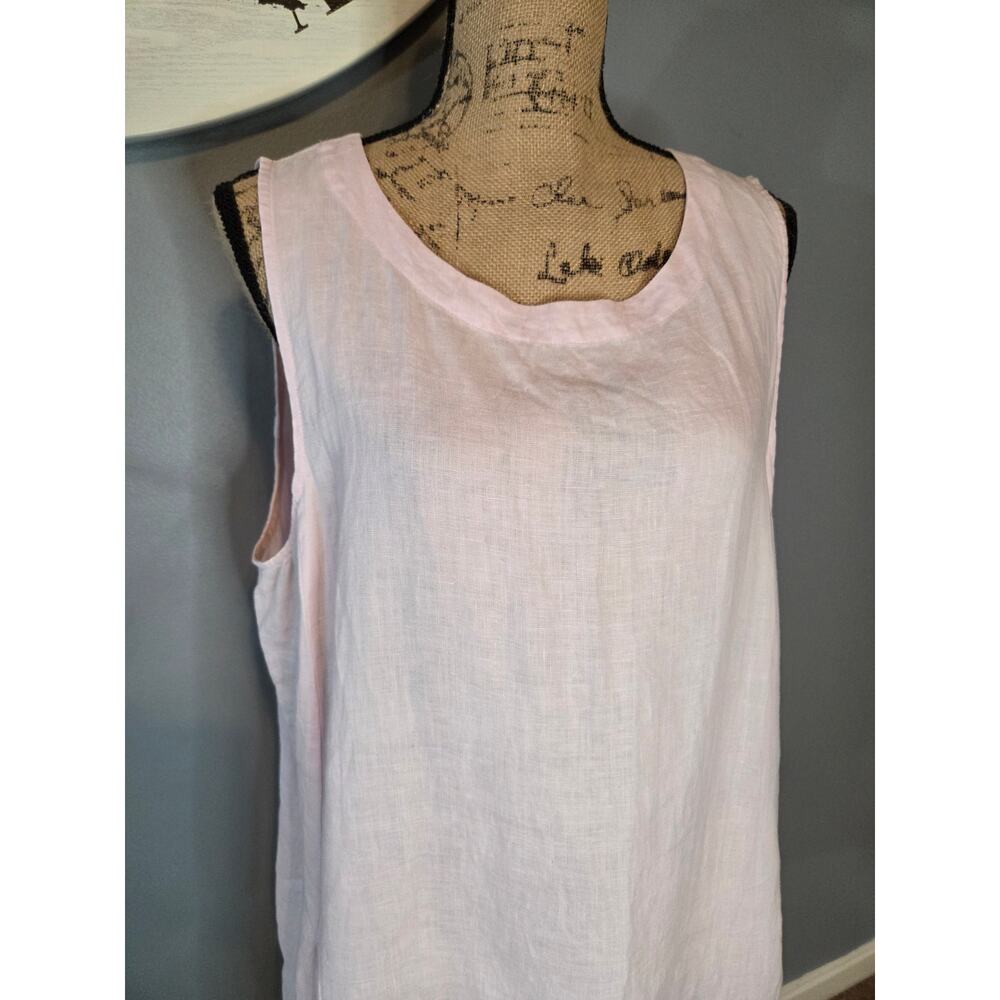 J Jill pure linen 100% linen pink mini dress sleeveless pockets XL - Picture 2 of 5